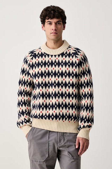 Fjallraven Sweter męski wełniany Ovik Jacquard beżowy F12600358-191-555