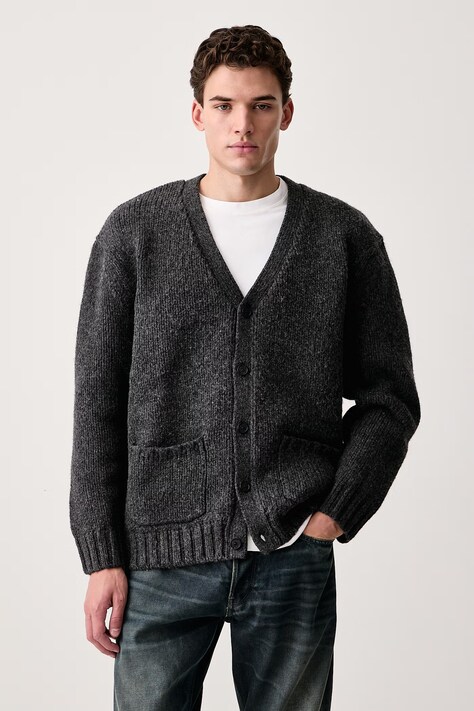Levi's Kardigan moški z dodatkom volne MAMMOTH siv 007T5
