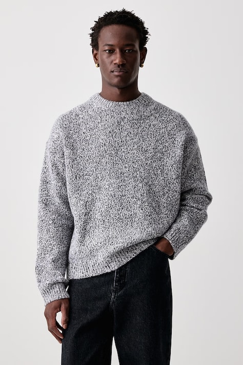 Maison Kitsuné Sweter z wełną męski szary MRMKJ19KT1218