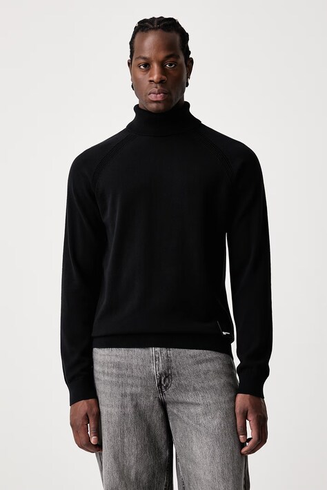 Karl Lagerfeld Jeans Golf męski bawełniany czarny B3M18001