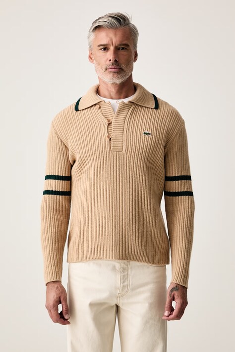 Lacoste Sweter męski wełniany beżowy AH9908