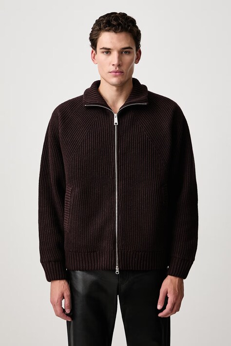 Carhartt WIP Banley Sweater Jacket transitional jacket with wool blend Men's brown I033902