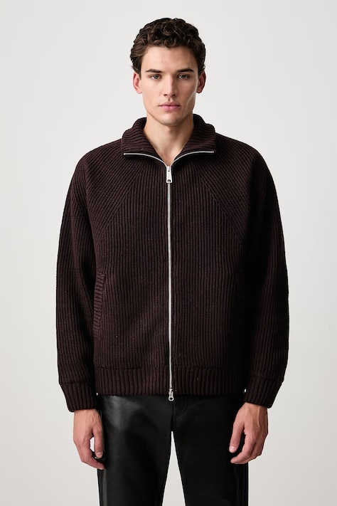 Carhartt WIP Banley Sweater Jacket transitional jacket with wool blend Men's brown I033902