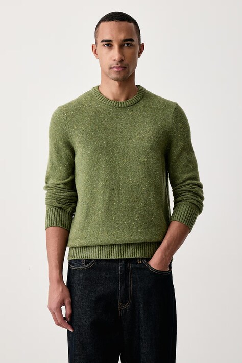 Marc O'Polo Sweter męski z wełną zielony 5000010525