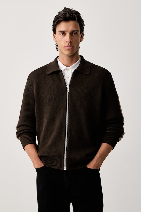 Marc O'Polo Sweter rozpinany męski bawełniany brązowy 5000012480