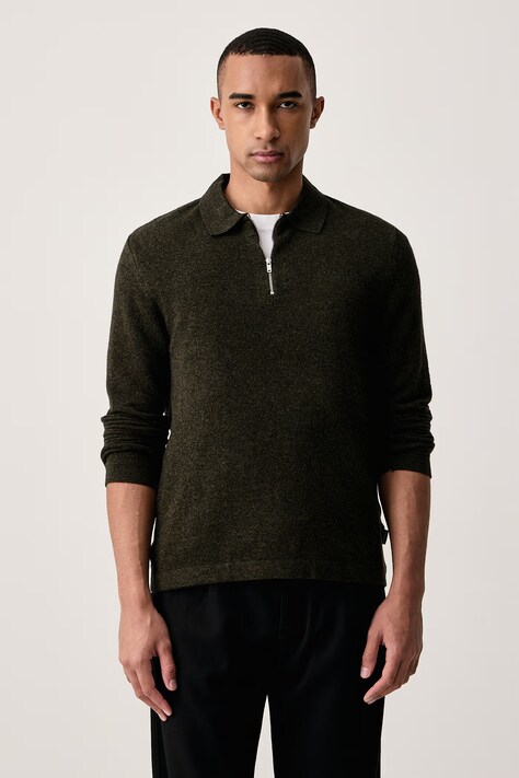 Barbour Sweter męski z dodatkiem wełny Bearsted zielony MKN1742