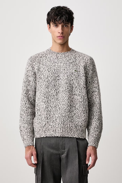Lacoste Sweter męski z wełną bordowy AH8570