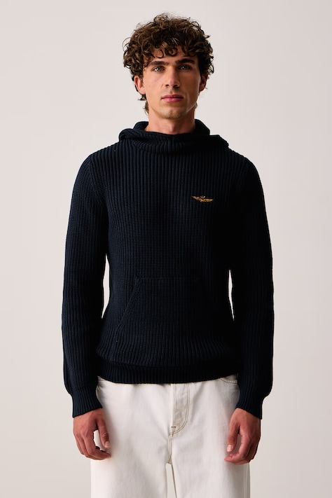 Aeronautica Militare Sweter męski bawełniany granatowy MA1665UL00409