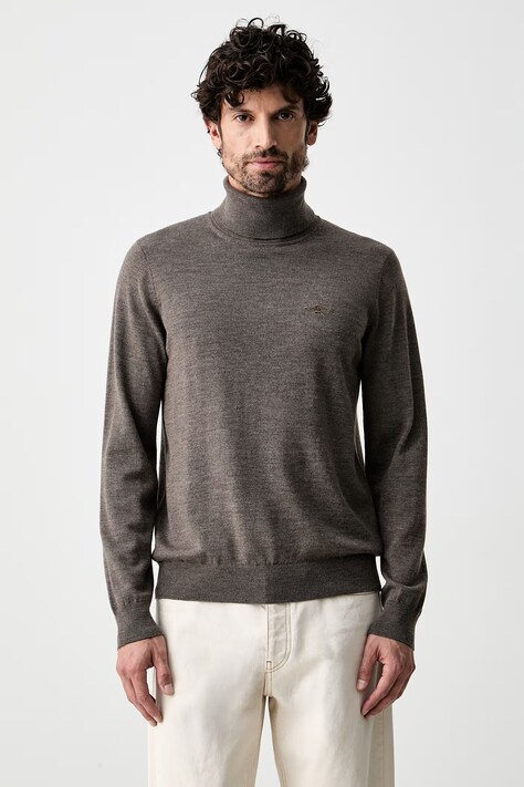 Aeronautica Militare golf męski z wełną brązowy MA1644UL00415