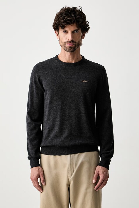 Aeronautica Militare sweter męski wełniany szary MA1641UL00415