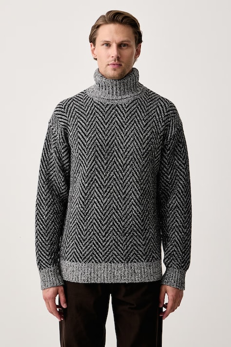 HUGO Pulover pentru bărbați cu amestec de lână Sherborne negru 50570240