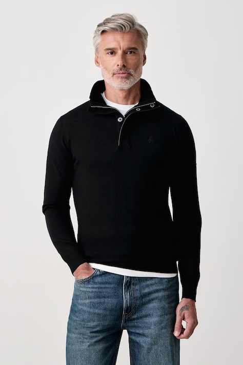 Karl Lagerfeld Pulover za muškarce od vune crni 564399.655005