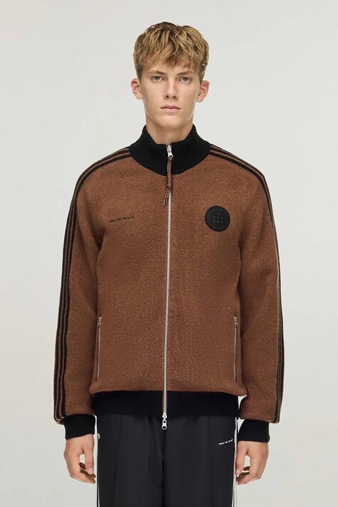 adidas Originals X SFTM button-down sweater with wool blend Men's brown LD1913