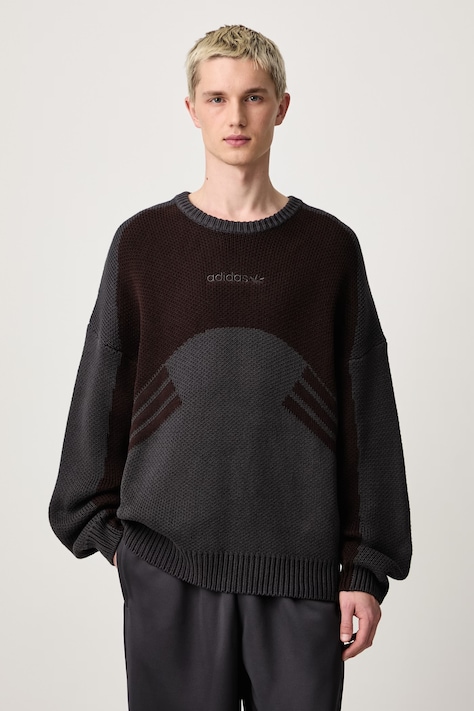 adidas Originals Cutline Chunky Knit sweter bawełniany męski brązowy KR9141