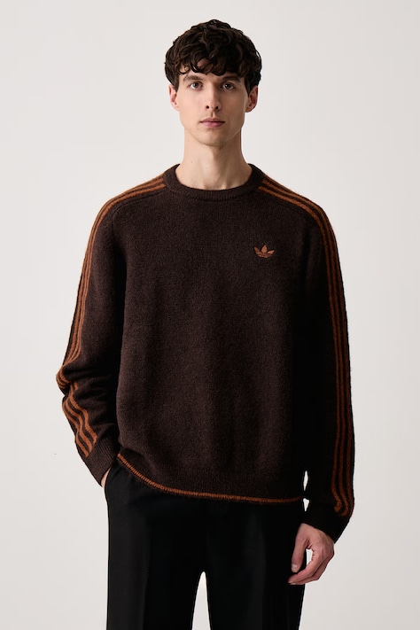 adidas Originals Sweter męski Fluffy Knit Crew brązowy KS4107