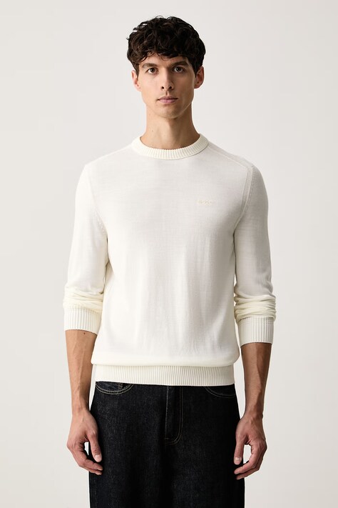 BOSS Orange sweter męski z wełną Avac_C-1 beżowy 50578034