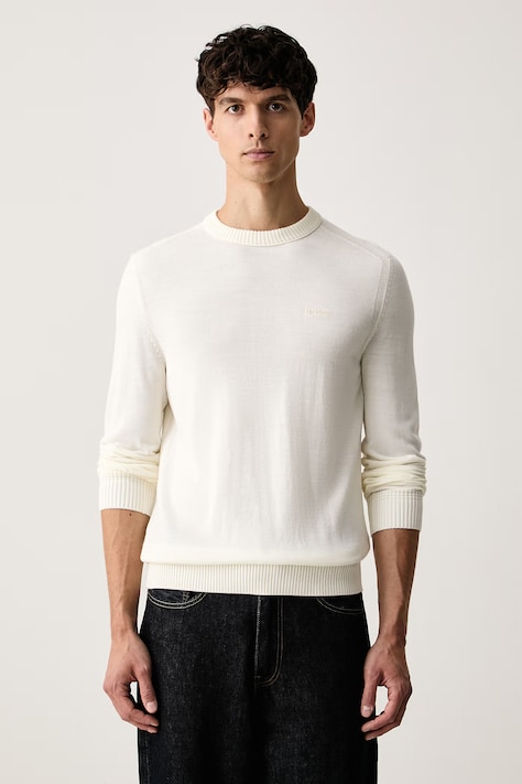 BOSS Orange sweter męski z wełną Avac_C-1 beżowy 50578034