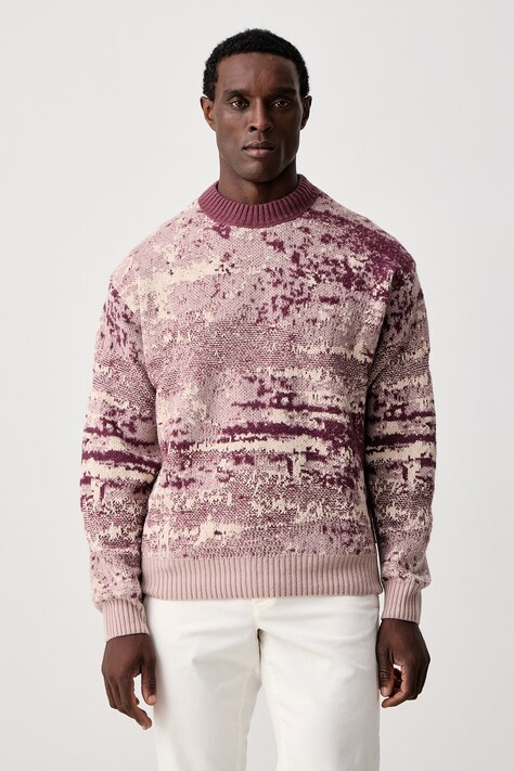 BOSS Orange Sweter męski z dodatkiem wełny Kastet różowy 50571400
