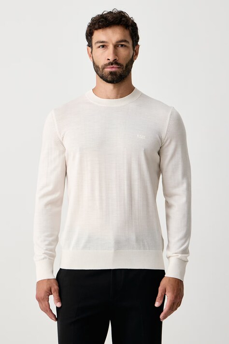 BOSS Sweter męski wełniany H-Leno-L beżowy 50571914