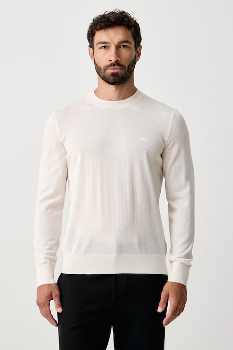BOSS Sweter męski wełniany H-Leno-L beżowy 50571914