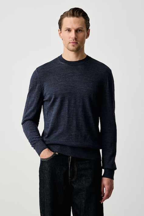 BOSS Sweter męski wełniany H-Leno-L niebieski 50571914