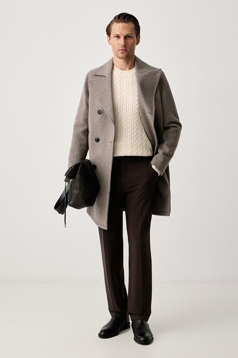 BOSS Sweter męski wełniany H-Furlan biały 50570645