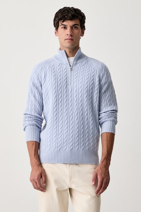BOSS Sweter męski z wełną H-Furore niebieski 50570640
