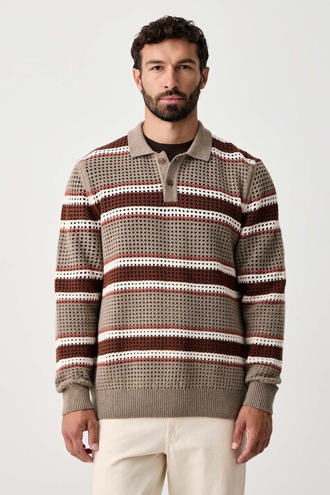 BOSS Sweter męski z wełną C-Fincenzo beżowy 50570620
