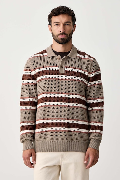 BOSS Sweter męski z wełną C-Fincenzo beżowy 50570620