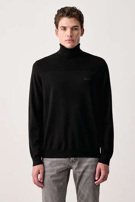 BOSS Green Maglione da uomo con misto lana KN_Momentum-X TN nero 50568950