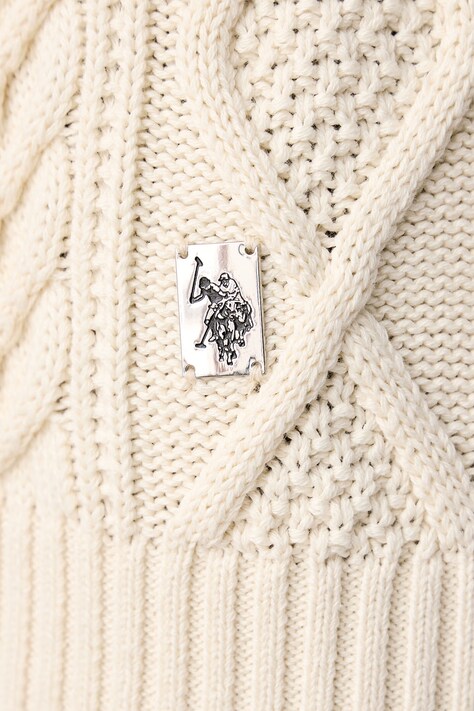 U.S. Polo Assn. светр чоловічий бавовняний HERITAGE ARAN NEP KNIT ROLL NECK — фото 5
