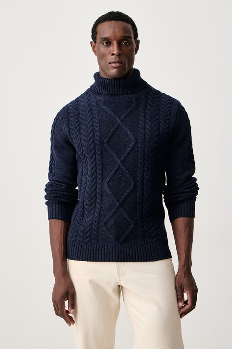 Hackett London Golf męski z wełną merino granatowy HM7000289