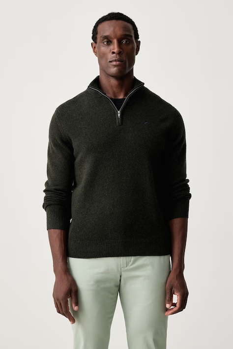 Hackett London Sweter męski wełniany zielony HM7000286