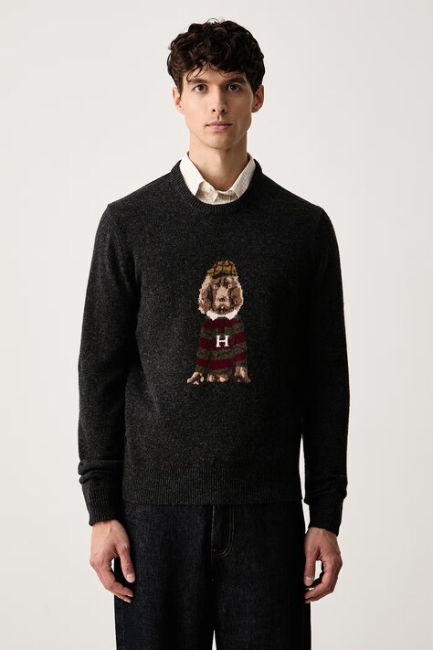 Hackett London sweter damski wełniany szary HM7000259
