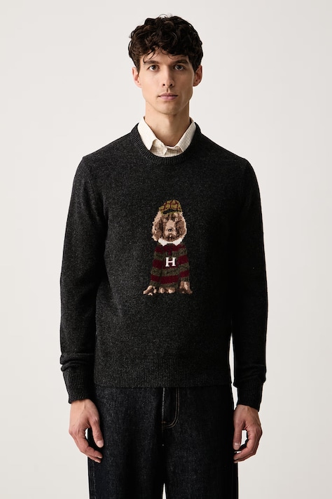 Hackett London sweter damski wełniany szary HM7000259