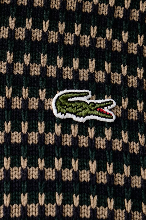 Lacoste Πουλόβερ ανδρικό με βαμβάκι καφέ AH8569