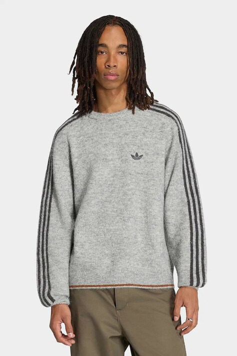adidas Originals Sweter męski Fluffy Knit Crew szary KE4169