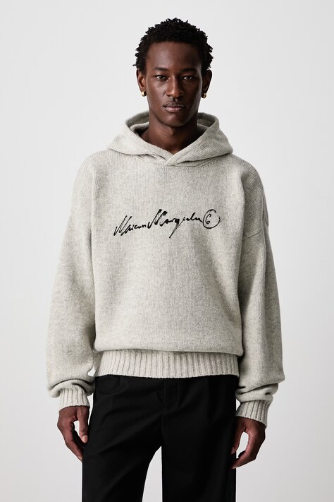 MM6 Maison Margiela Sweter męski z wełną szary SH0HL0051-M13288