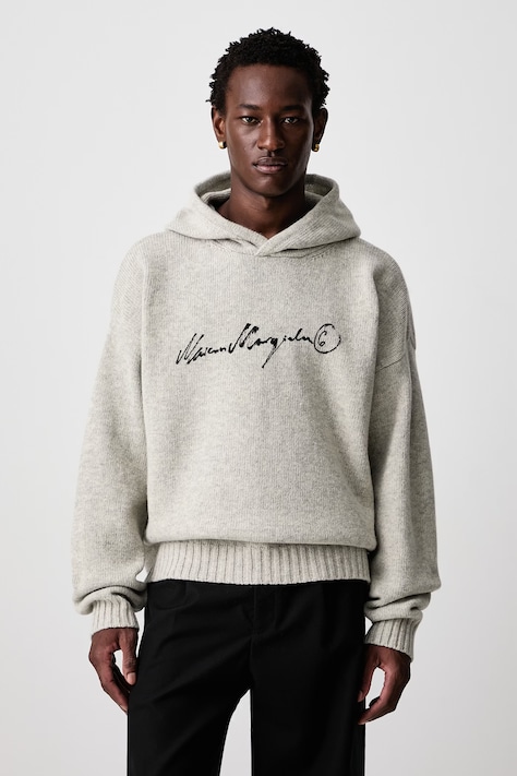 MM6 Maison Margiela Sweter męski z wełną szary SH0HL0051-M13288
