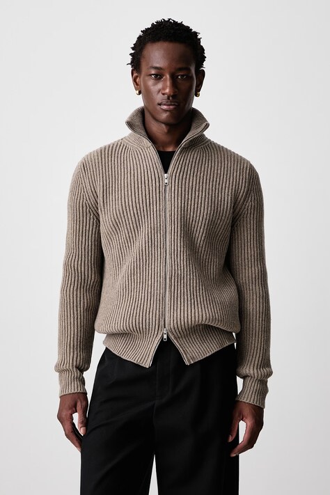 MM6 Maison Margiela Кардиган для мужчин с шерстью бежевый SH0AM0095-M13286