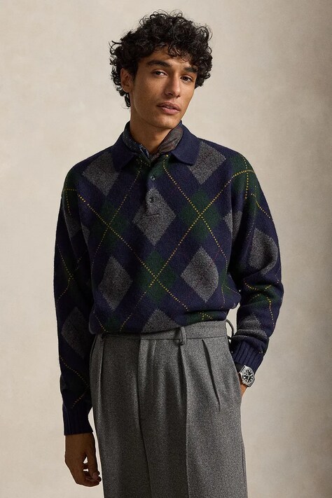 Polo Ralph Lauren Sweter męski wełniany multicolor 710B23903