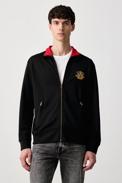 Polo Ralph Lauren Bluza rozpinana męska z bawełną czarna 710B28606