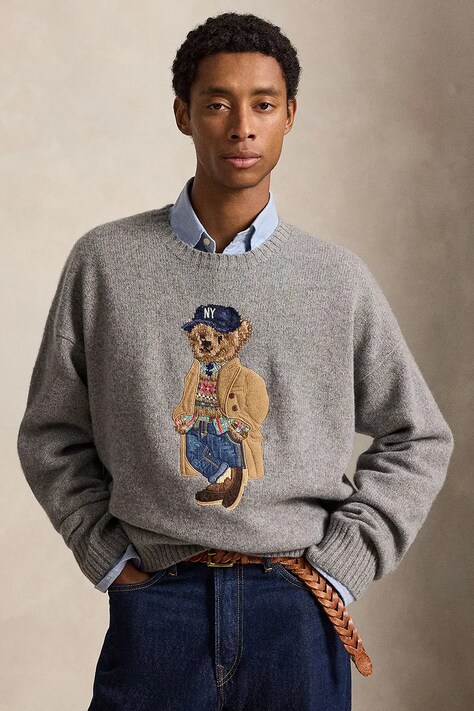 Polo Ralph Lauren Sweter męski wełniany szary 710B28590