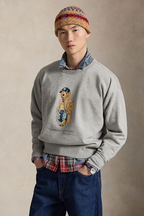 Polo Ralph Lauren Bluza męska z bawełną szara 710B27080