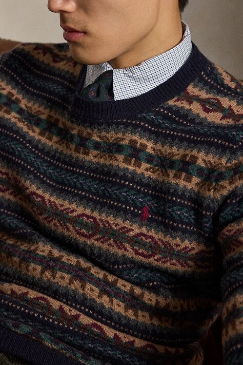 Polo Ralph Lauren Sweter męski wełniany multicolor 710B26783