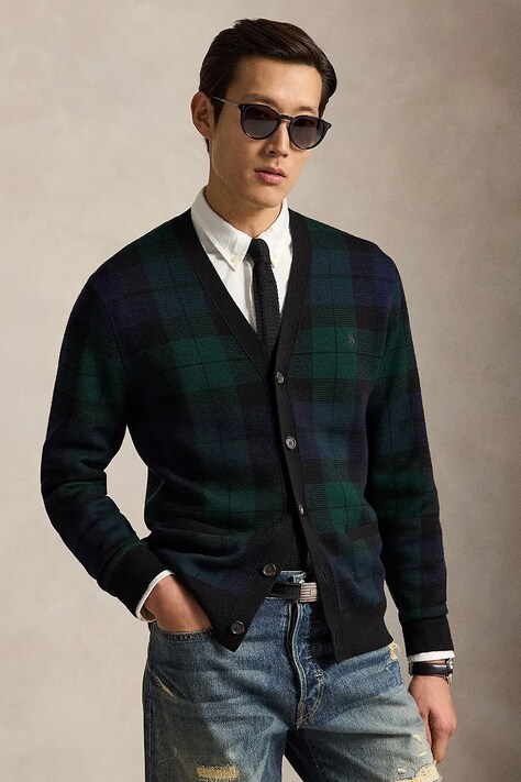Polo Ralph Lauren kardigan męski wełniany granatowy 710B23895