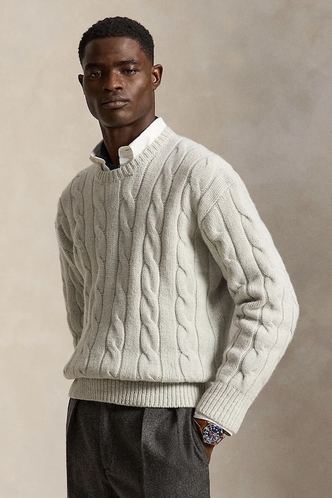 Polo Ralph Lauren sweter męski wełniany szary 710B23645