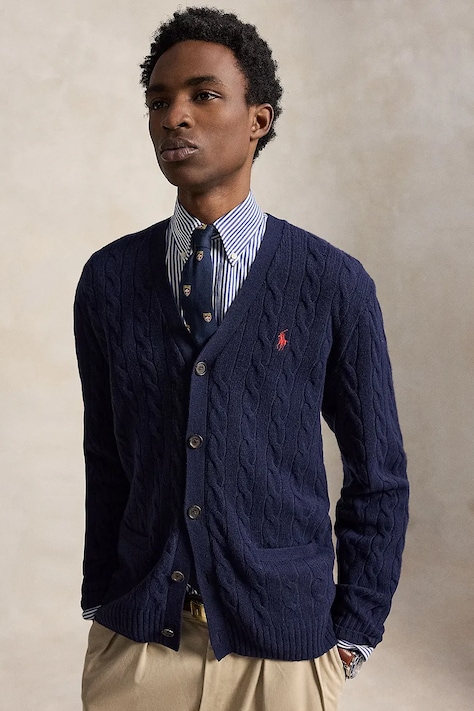 Polo Ralph Lauren Kardigan męski wełniany granatowy 710B22611