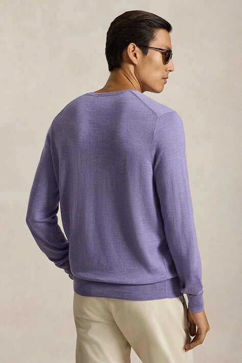 Polo Ralph Lauren Sweter męski wełniany fioletowy 710954589