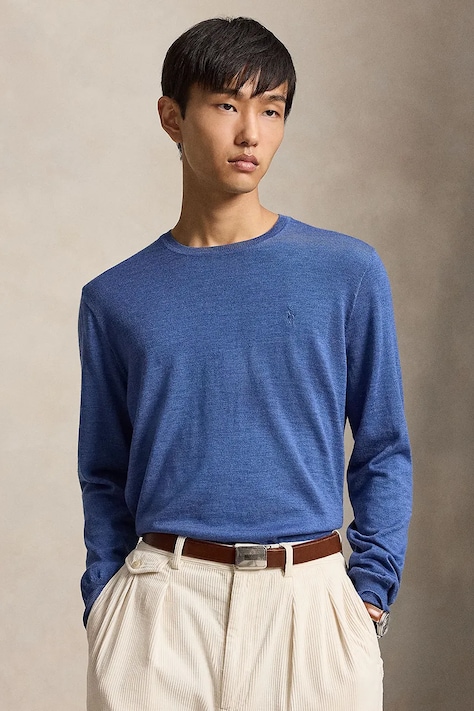 Polo Ralph Lauren sweter męski wełniany niebieski 710954589